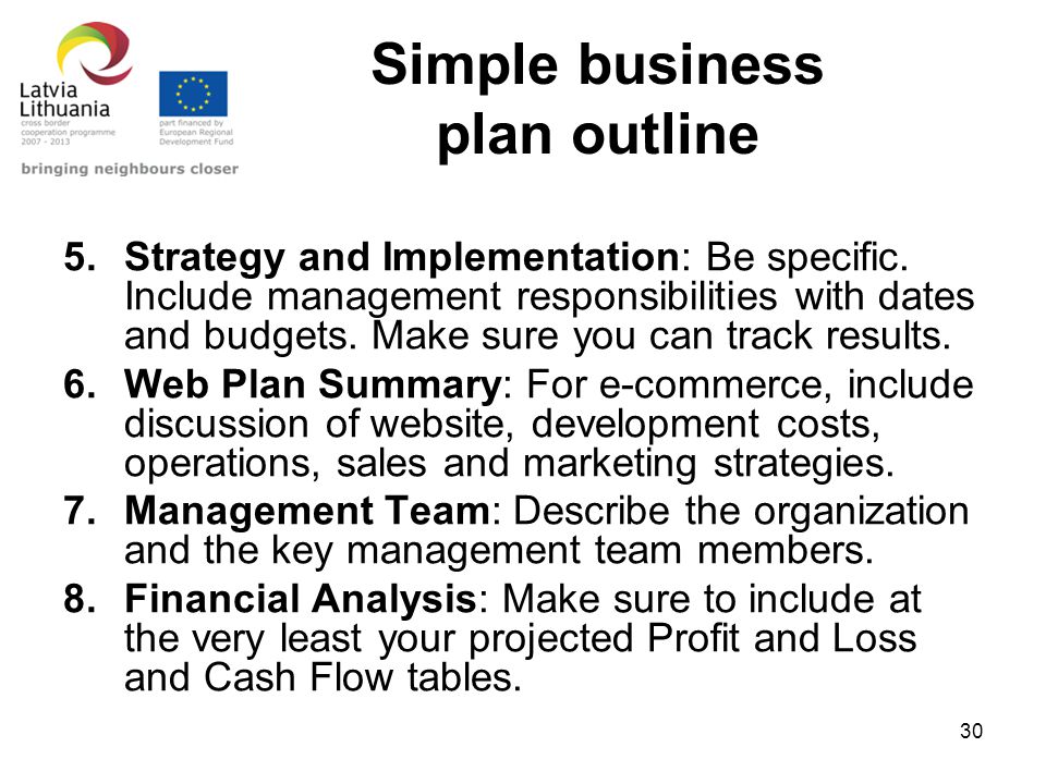 What does business plan contain
